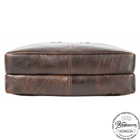 Кожаная мужская сумка-рюкзак "Генри" (коричневый эксклюзив)